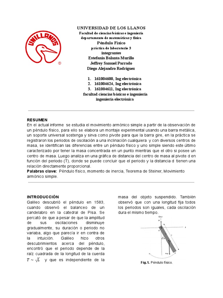 Oscilaciones y Ondas Pendulo Fisico | PDF | Péndulo | Oscilación