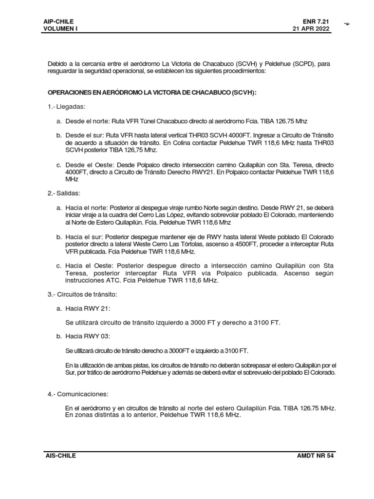 gENR 7.21 Al ENR 7.24 Operaciones en SCVH | PDF | Aviación | Seguridad ...