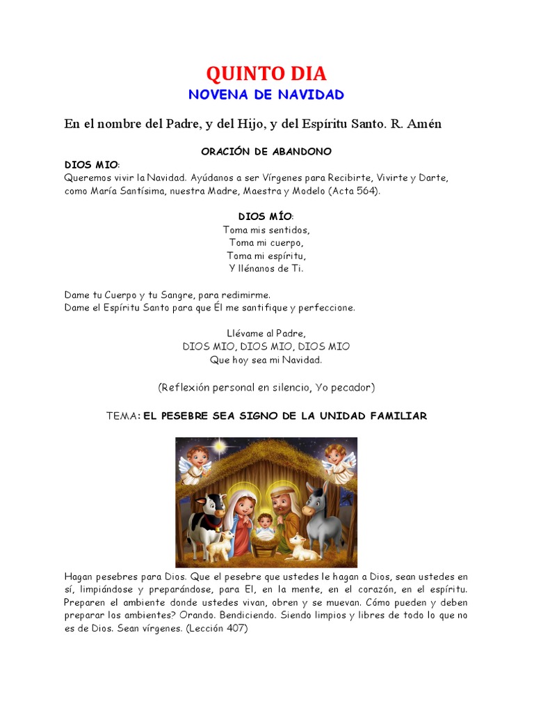 QUINTO DIA Novena de Navidad | PDF | María, madre de Jesús | Oración
