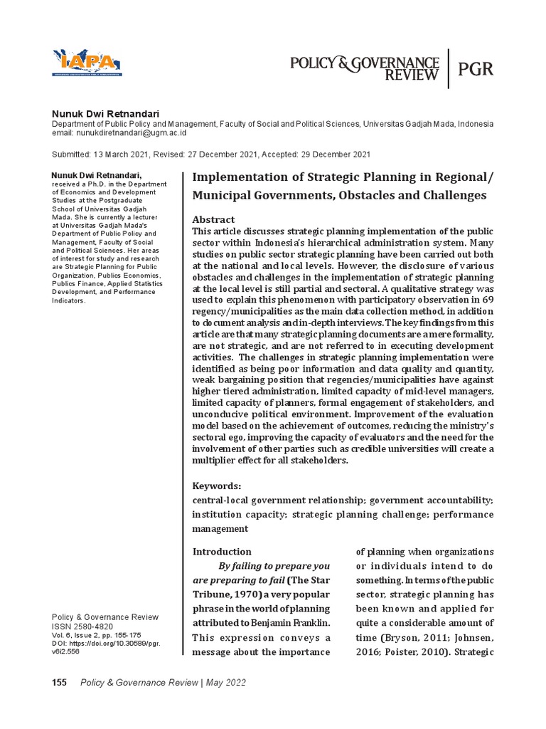 Implementation of Strategy | PDF | Strategic Planning | Governance