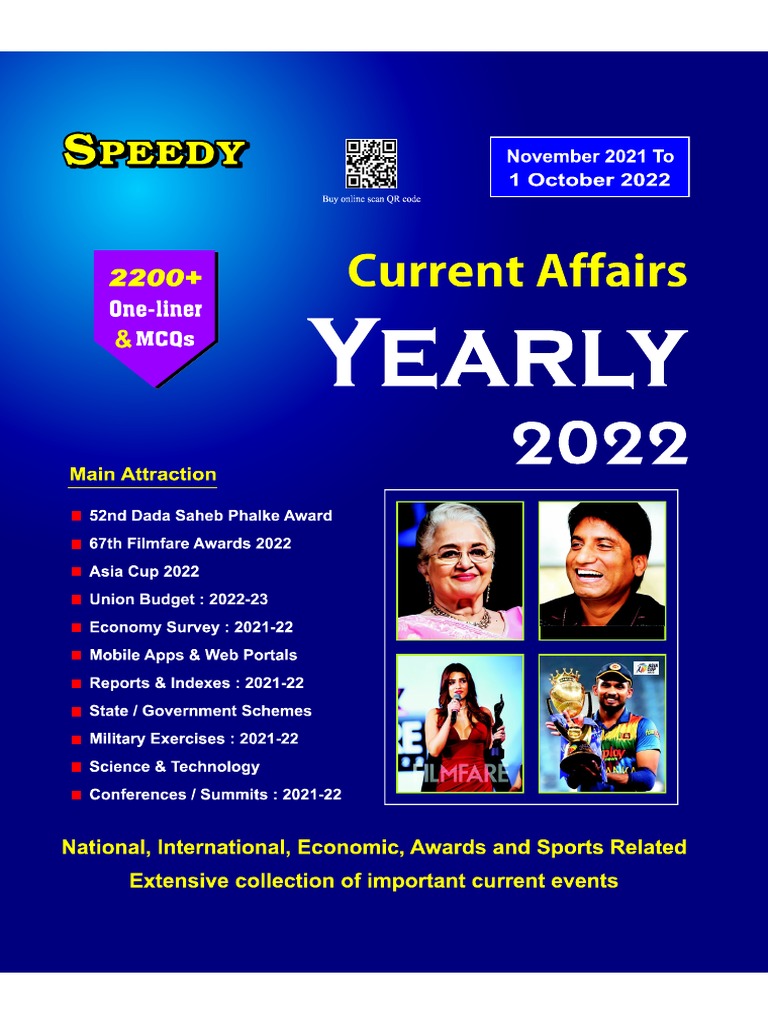 Speedy Yearly Current Affairs October 2022 PDF Government Of India