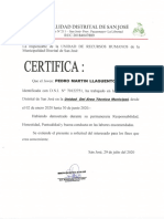 Certificado de Trabajo San José Enero A Junio 2020