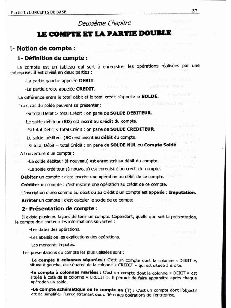 ch2 Le Compte Et La Partie Double PDF