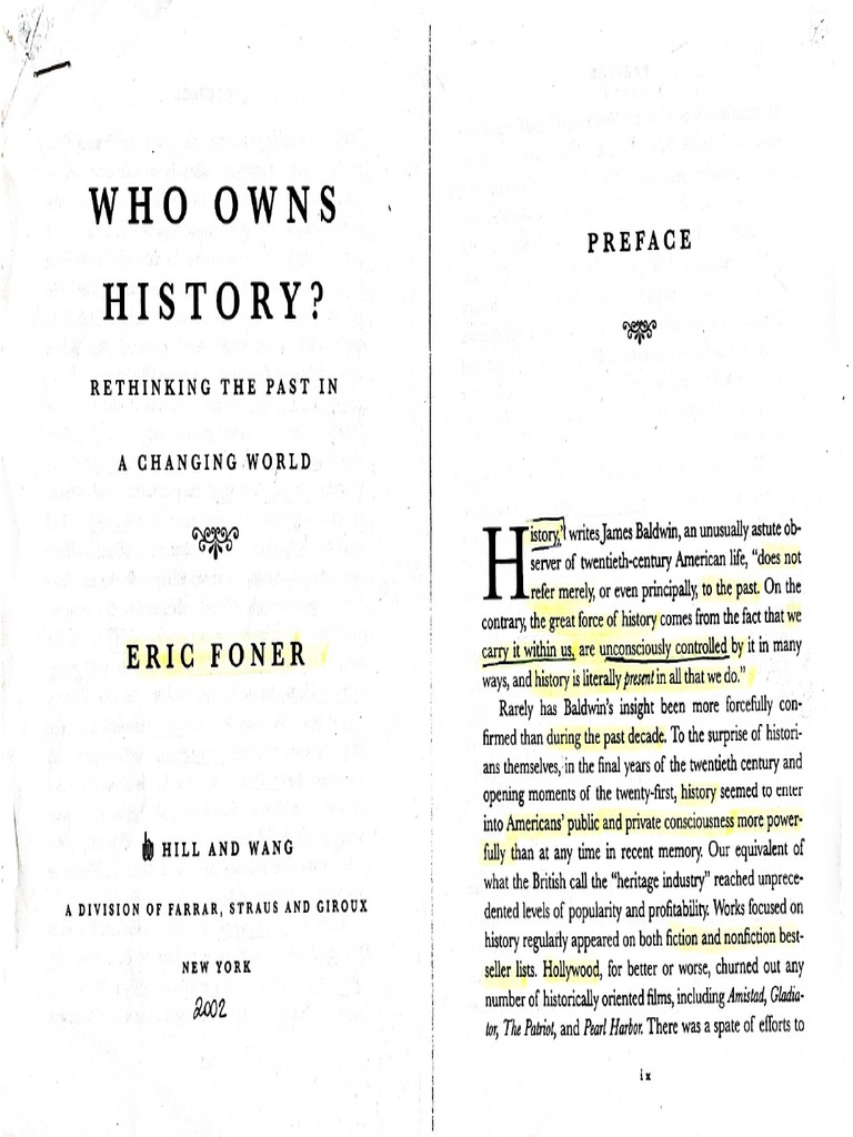 Eric Foner Who Owns History PDF