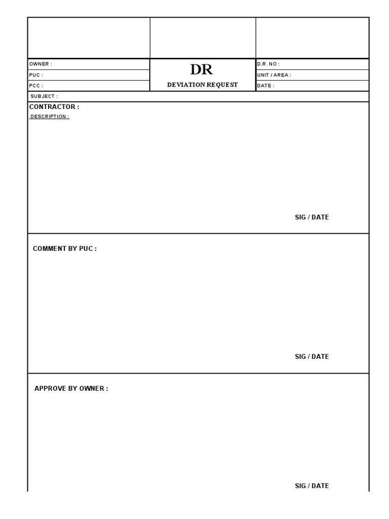 DEVIATION REQUEST Form | PDF