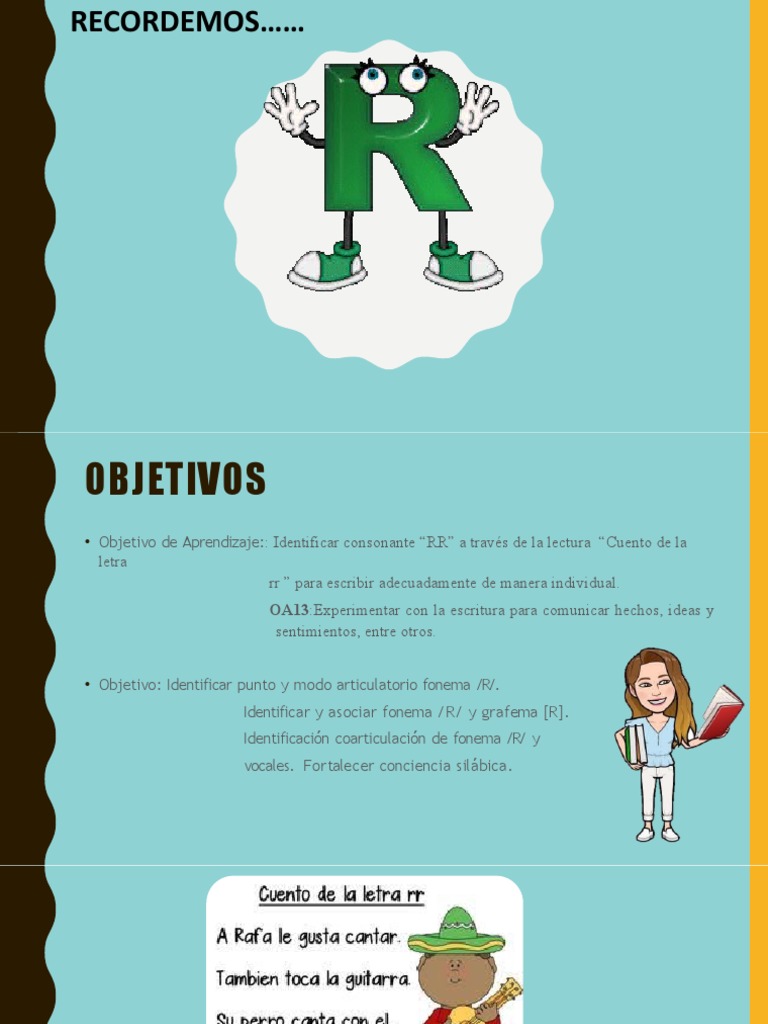 Aprendizaje de la consonante R | PDF