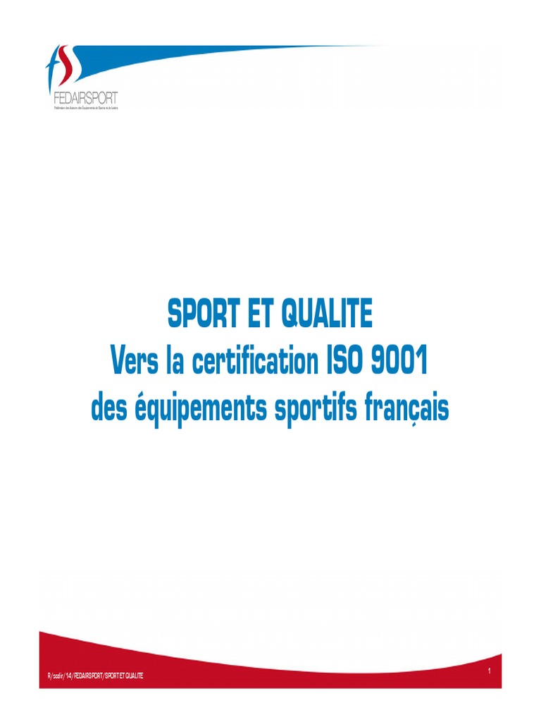 Certification ISO 9001 des équipements sportifs | PDF | Management de ...