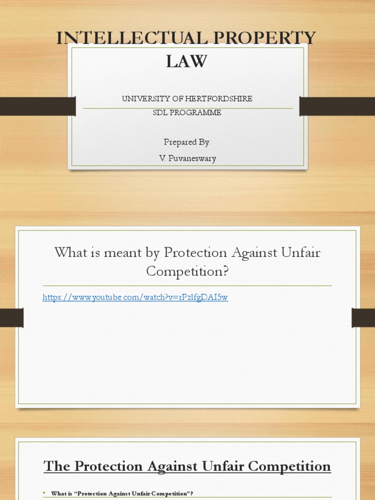 3 Introduction Unfair Competition PDF Trademark Intellectual Property