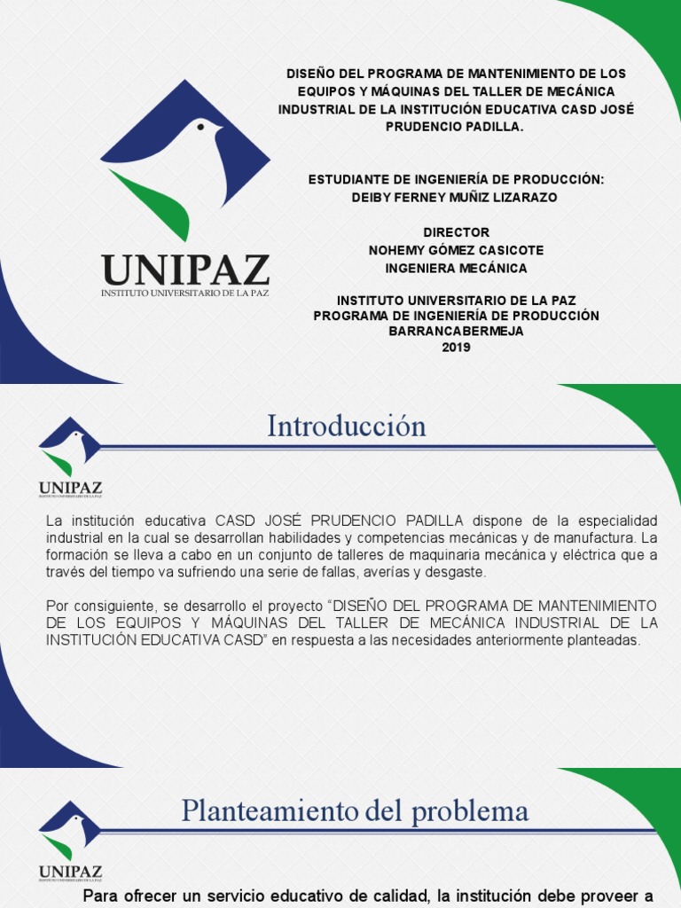 Diapositivas Proyecto de Grado | PDF | Perforar | Diseño