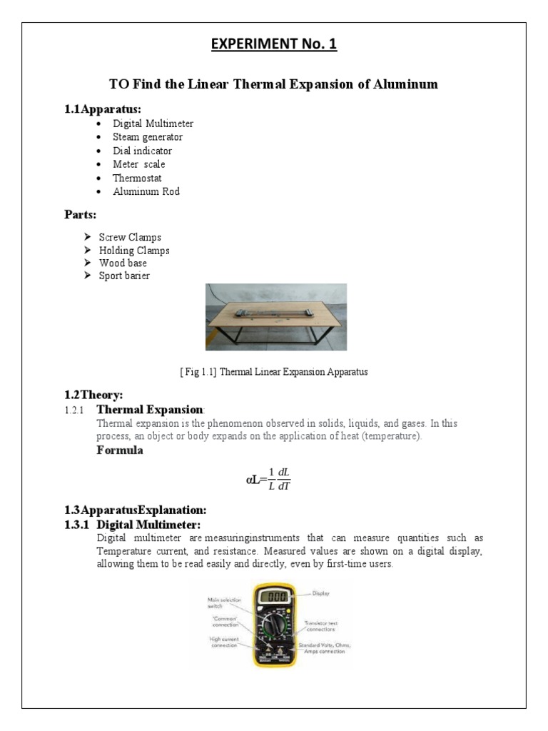 TO Find The Linear Thermal Expansion of Aluminum | PDF | Thermal ...