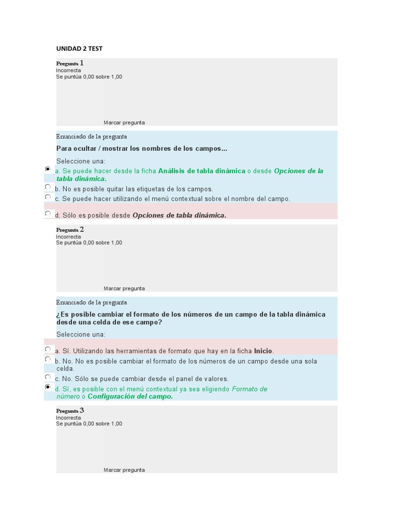 Unidad 2 Test | PDF | Informática