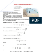 PHYS 101 Midterm Exam 1 Solution 2020-21-2: 1. A Ball Is Thrown Horizontally From The Top of A Cliff With