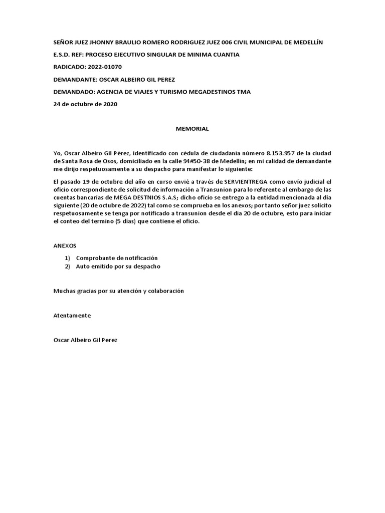 Memorial notf transunion y anexos pdf