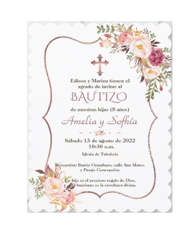 Invitaciones Bautizo | PDF