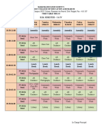 Maharashtra Pillai HOC College BEd Time Table 2021-22