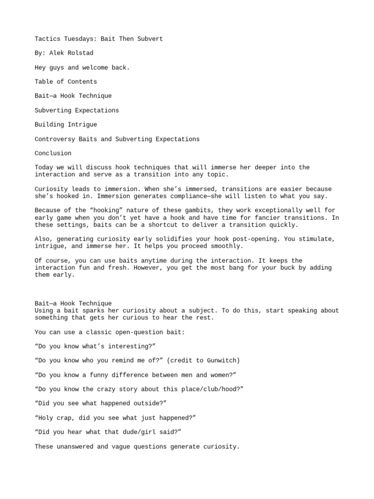 Tactics Tuesdays: Bait Then Subvert | PDF | Transgender | LGBTQIA+ Studies