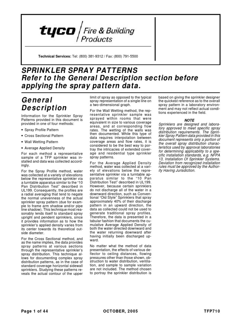 Sprinkler Spray Patterns Overview | PDF | Fire Sprinkler System