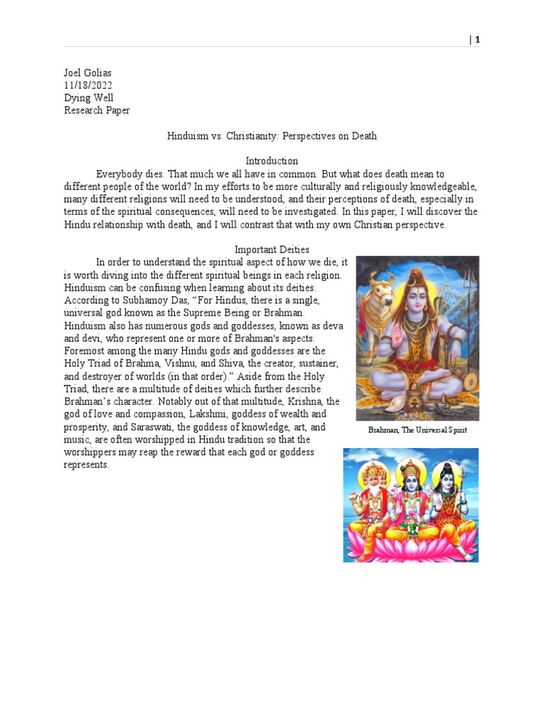 Hindu-Christian Death Views | PDF | Devi | Hindu Deities
