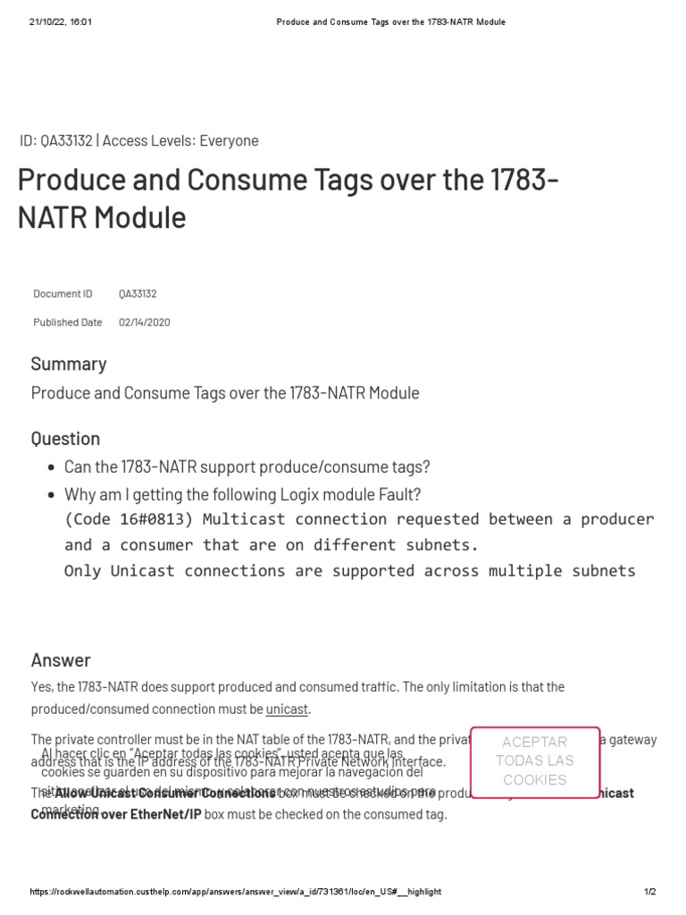 Produce and Consume Tags Over The 1783NATR Module PDF Ip Address
