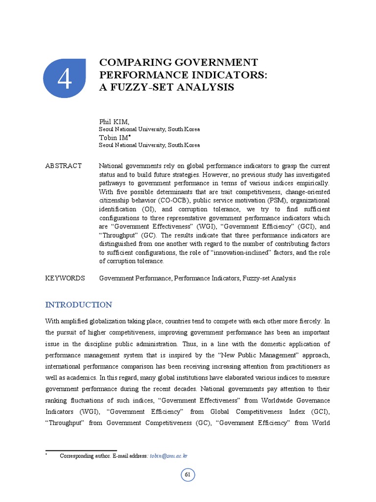 06 - Art.4 - Comparing Government Performance Indicators | PDF ...
