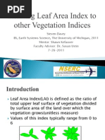 Relating Leaf Area Index To Other Vegetation Indices