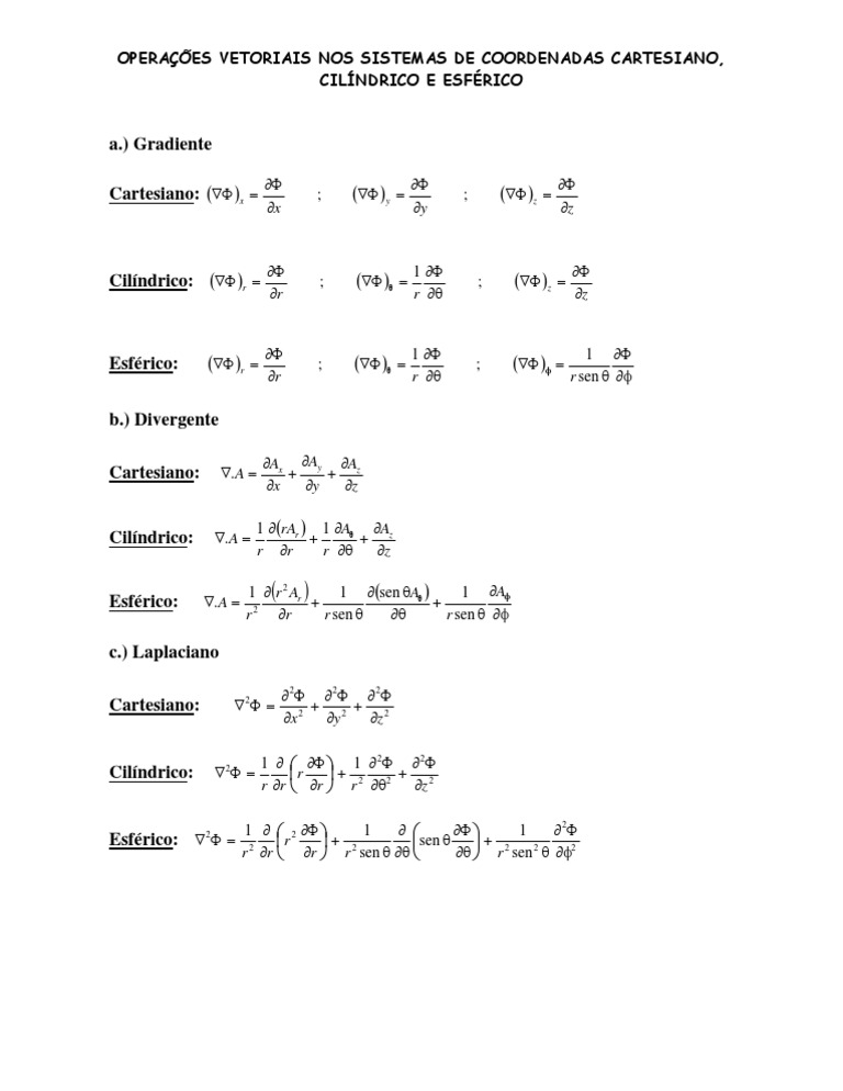 Vetorial Operations in Coordinate Systems | PDF