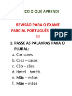 Revisão para exame parcial de português básico III