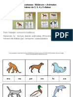 Conciencia Fonologica Puzzles Silabicos Animales