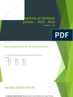 Descomposición en Factores Primos - MCD - MCM