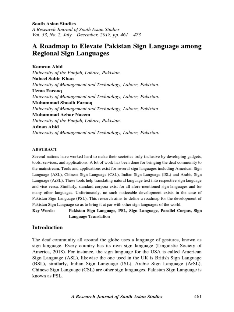 Elevating Pakistan Sign Language Standards | PDF | Sign Language ...