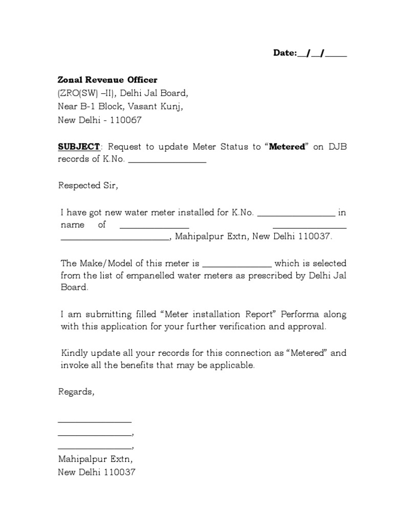 Water Meter Installation Delhi Jal Board PDF
