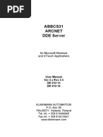 Abbcs31 Arcnet Dde Server: For Microsoft Windows and Intouch Applications