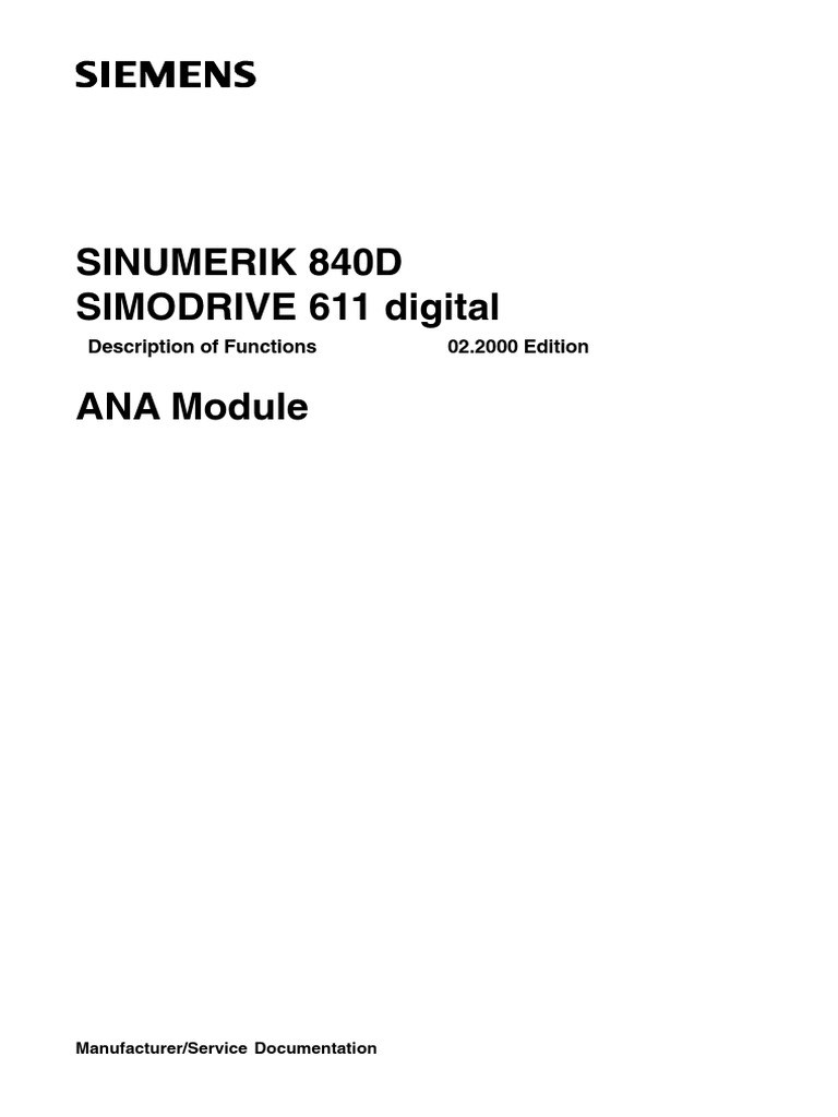 SINUMERIK 840D Description of Functions | PDF | Electrostatic Discharge ...