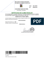 Certificado de Alumno Regular: Direccion de Estudios de Pregrado Departamento de Admisión Y Matrículas