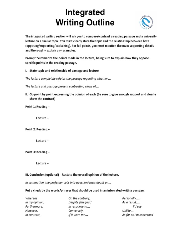 Integrated Writing Structure | PDF