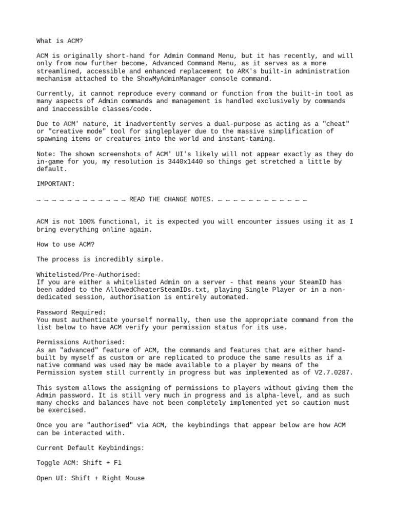 Advanced Command Menu for ARK Admins | PDF | Information Technology ...