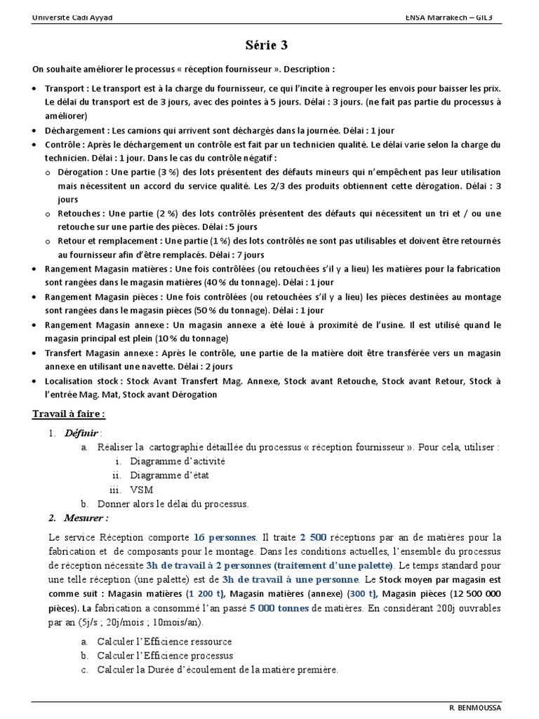 Optimisation du processus de réception fournisseur | PDF | Palette de ...