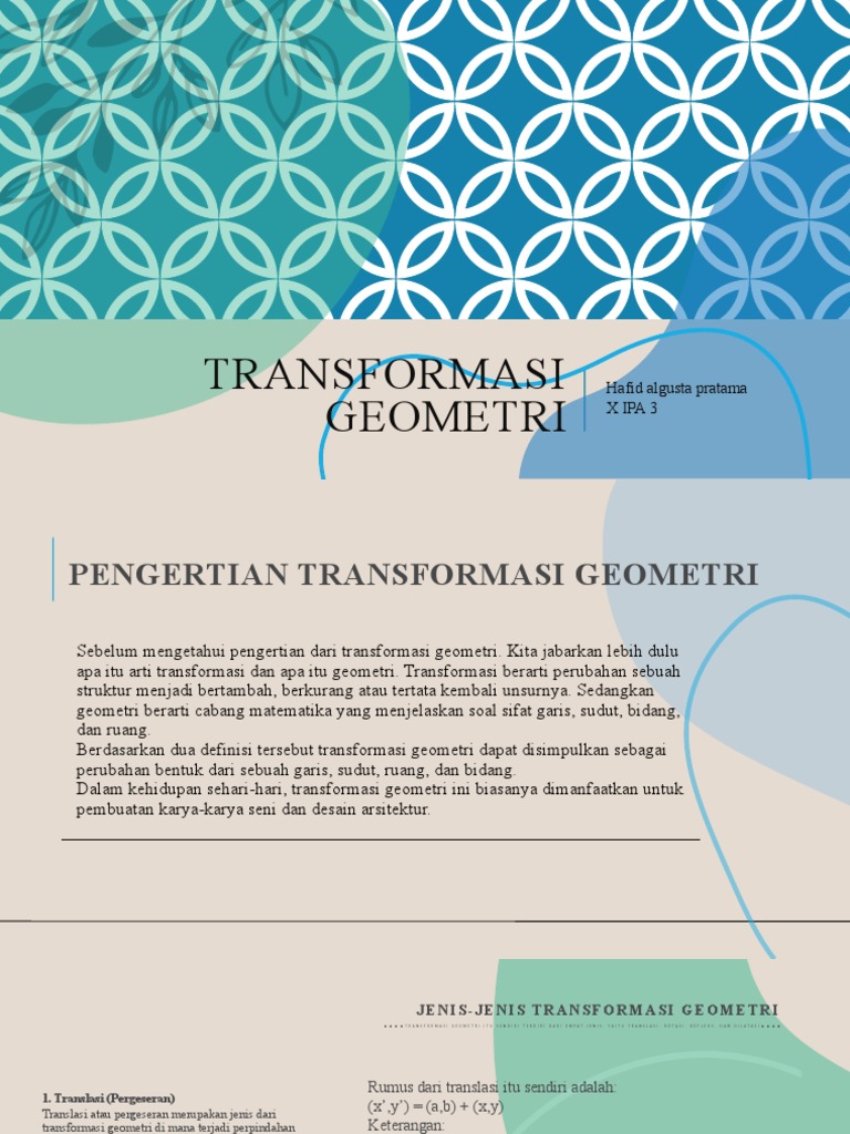 Jenis-Jenis Transformasi Geometri | PDF