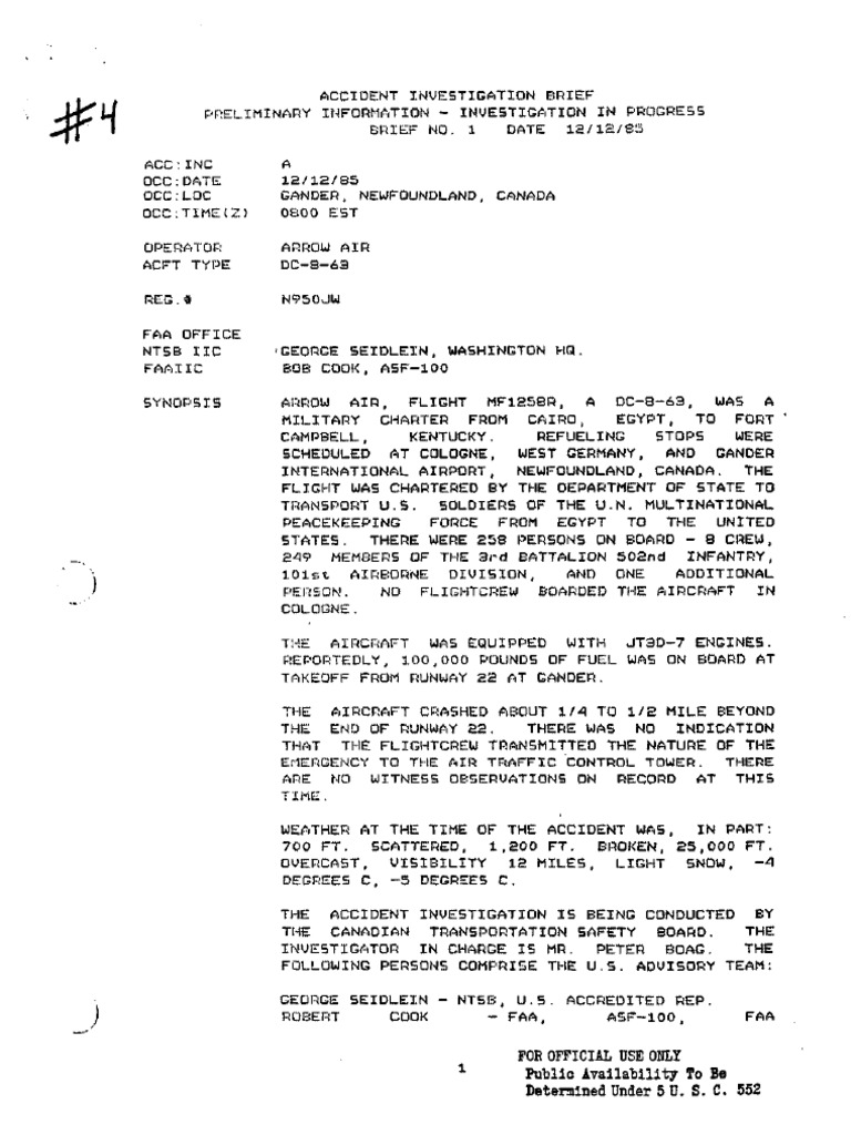 Transportation Safety Board of Canada Brief PDF Flight Recorder