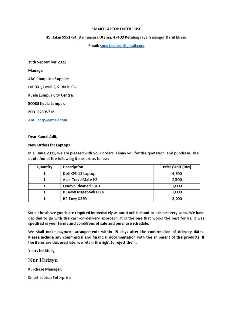 Business Letter | PDF