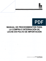 Manual de Procedimientos para La Compra E Internación de Leche en Polvo de Importación