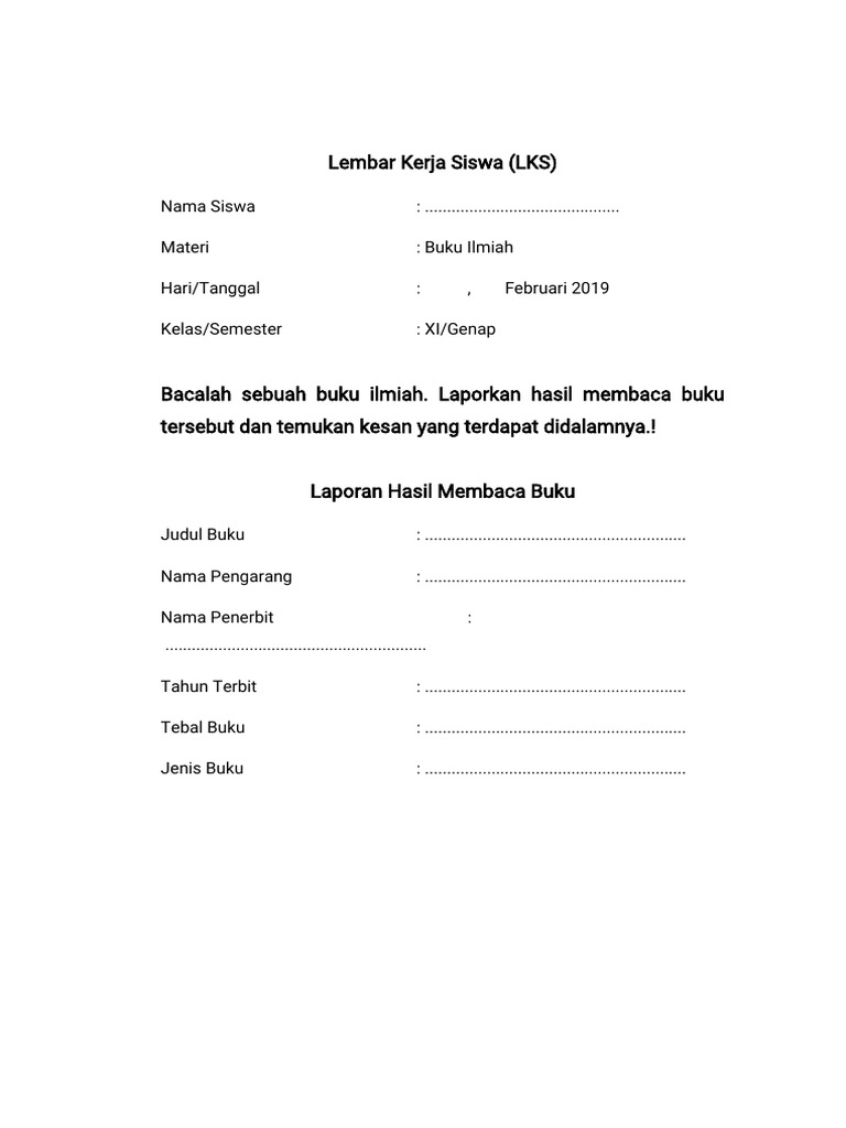 LKS Buku Ilmiah | PDF