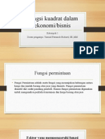 Fungsi Kuadrat Dalam Ekonomi Dan Optimasi Non Linier Kondisi Kuhn Tucker