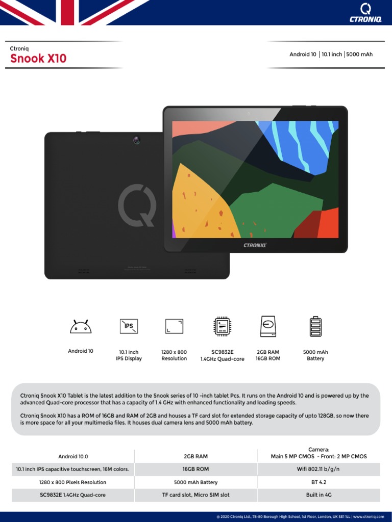 Ctroniq Snook X10 Tablet Overview | PDF | Computers | Technology ...