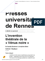 L'Altérité en Spectacle - L’Invention Théâtrale de La « Vénus Noire » - Presses Universitaires de Rennes