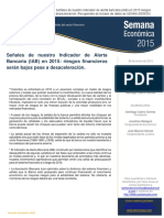 Señales de Nuestro Indicador de Alerta Bancaria (IAB) en 2015: Riesgos Financieros Serán Bajos Pese A Desaceleración