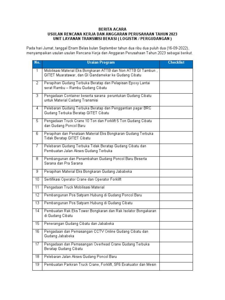 Form Berita Acara | PDF