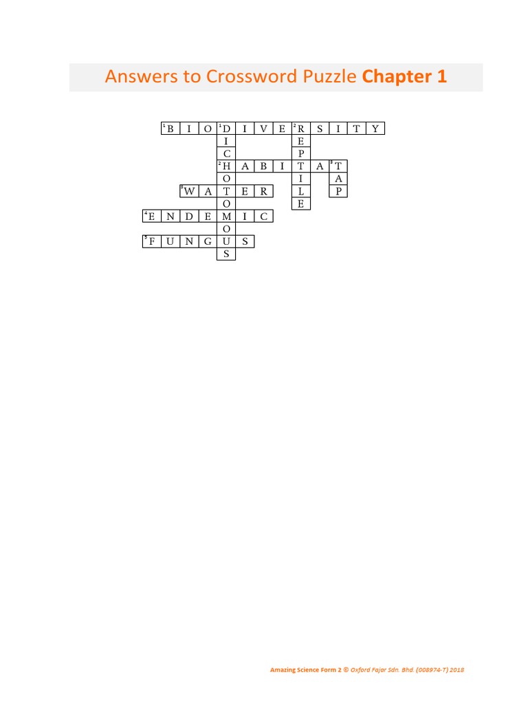 Answers To Crossword Puzzle Chapter 1 PDF