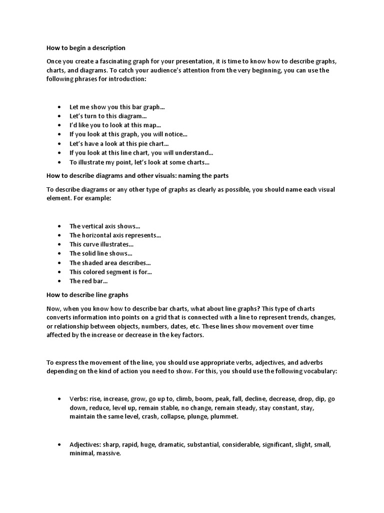 Describing Graphs and Diagrams | PDF | Chart | Adverb