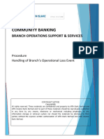 Community Banking: Branch Operations Support & Services